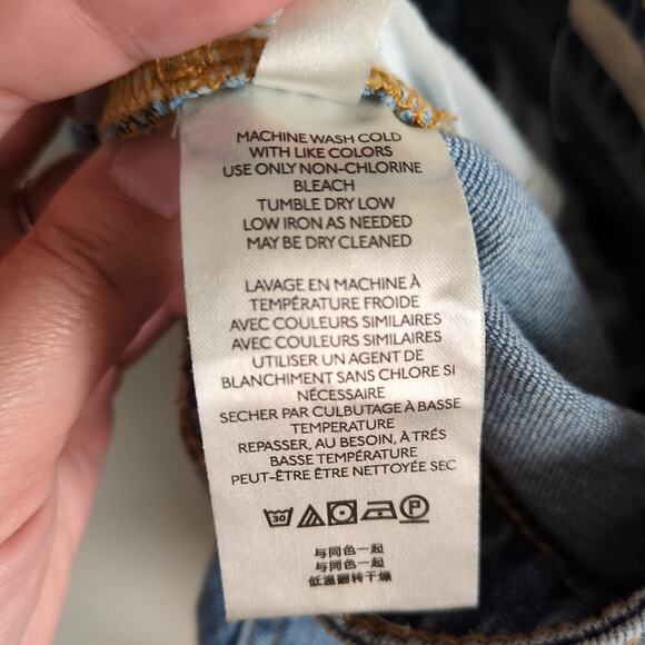 PILCRO Anthropologie The Vintage Straight Jean Medium Wash Raw Hem Women's 28 - Picture 7 of 7